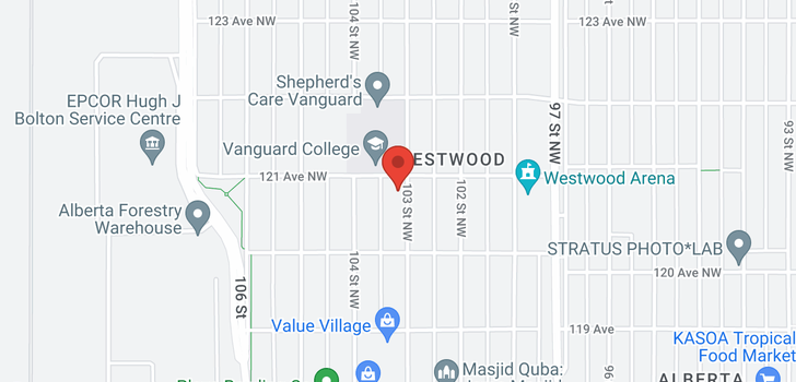 map of 12038 103 ST NW